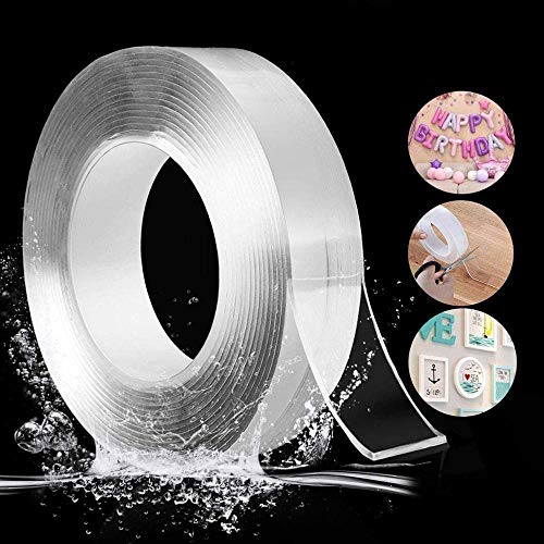 Image of Double Sided Tape Heavy Duty (3 Meter), Multipurpose Removable Mounting Adhesive Strips Gel Grip Wall Tape, Washable Traceless Carpet Mat Poster Tape for Home (Transparent)