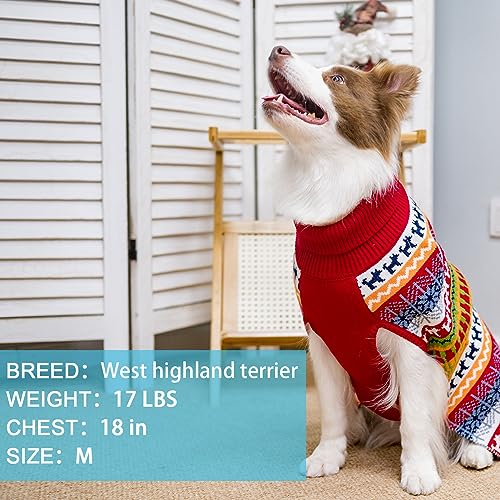 Image of Mihachi Dog Sweater - Winter Coat Apparel Clothes with Colorful Stripes for Cold Weather