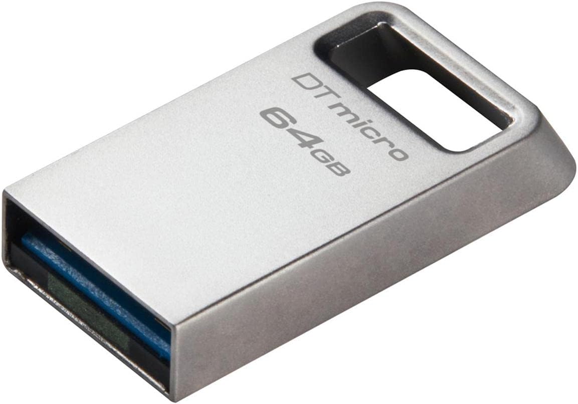 Kingston DataTraveler Micro 64GB USB Flash Drive | Ultra-Small Premium Metal Design | USB 3.2 Gen 1 | Speeds up to 200MB/s | DTMC3G2/64GB