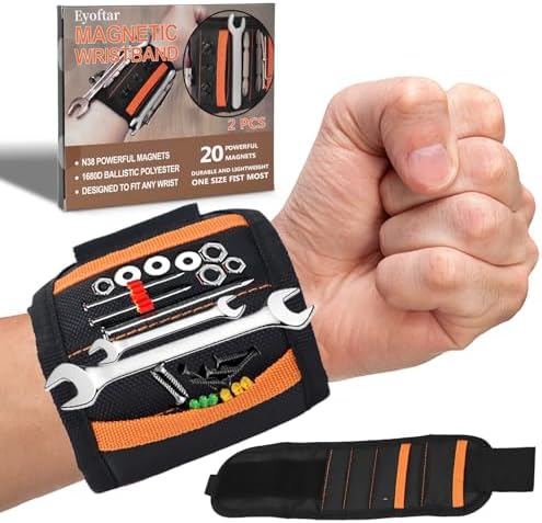 Magnetic Wristband for Tools (2-Pack) - Tool Belt for Men & Women...