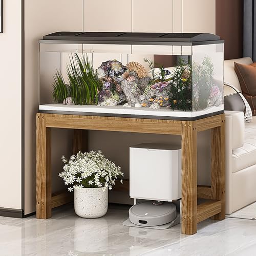 Solid Wood Aquarium Stand | Heavy-Duty Fish Tank Base | Reptile Terrarium Rack with Strong Load-Bearing Design for Home and Office