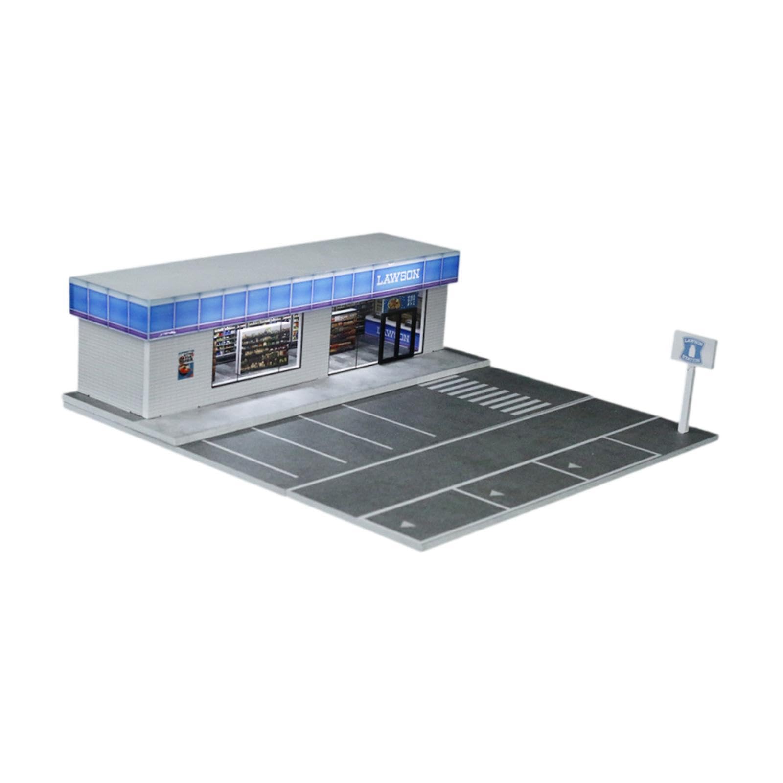 Gablota na modele samochodów odlewanych ciśnieniowo w skali 1/64 z oświetleniem na miniaturowe lalki i figurki akcji