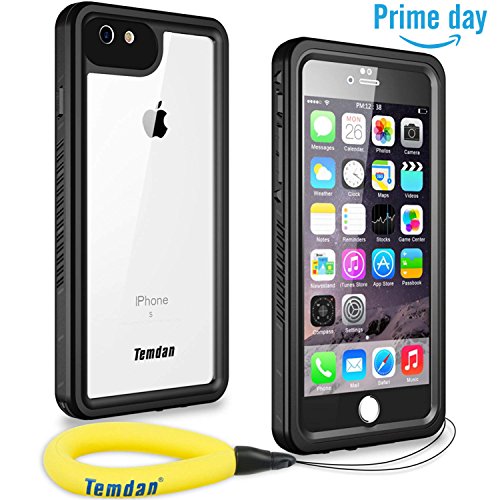 Temdan iPhone 6s Plus / 6 Plus Waterproof Case with Floating Strap Shockproof Waterproof Case for iPhone 6s Plus / 6 Plus(5.5inch) (Black)