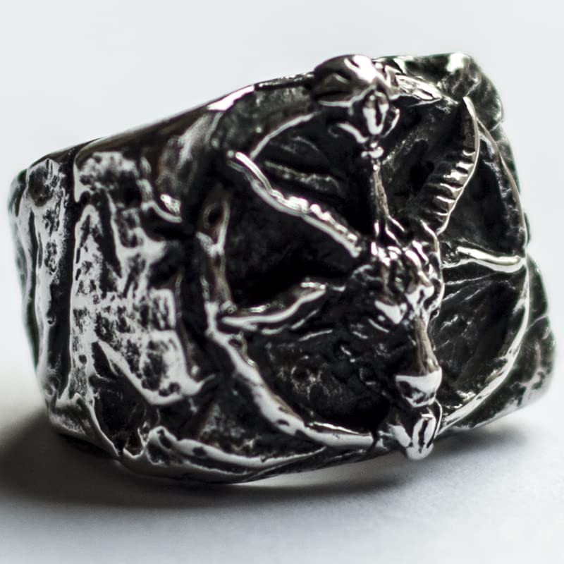 Image of Death Skull Ring for Men Stainless Steel Jewelry Biker Rings Scary Death Ring Skull for Gifts