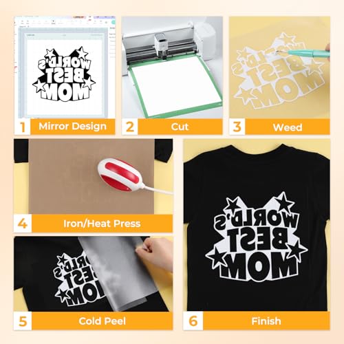 Image of HTVRONT White Glitter HTV Heat Transfer Vinyl - 10 inch x 5FT White Glitter HTV for T Shirts, White Glitter Iron on Vinyl for All Cutting Machine, Custom Decal Crafts, Machine Washable