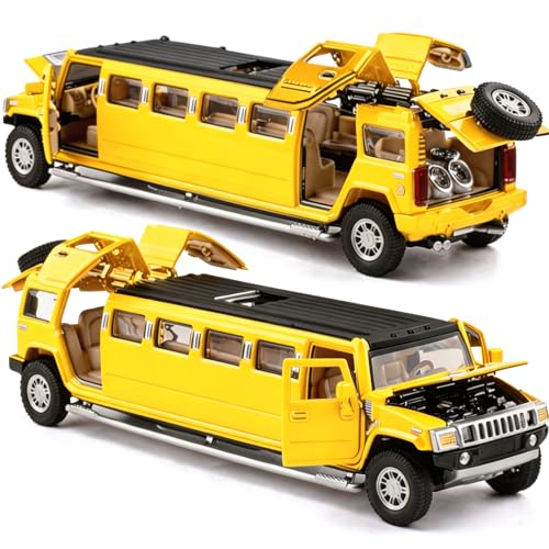 BGHSCA Hummer H2 Modèle de voiture 1/32, jouet de voiture Diecast avec son et lumière, en alliage extensible, pour adultes, enfants, garçons et filles...