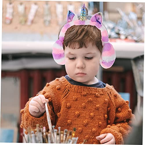 NOLITOY Unicorn Design Winter Earmuffs for Boys and Girls Plush Ear Covers Foldable Feature Warmth Protection for Outdoor Activities3