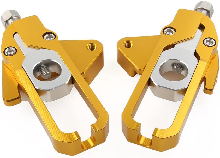 GZYF Left & Right Motorcycle Chain Adjusters with Spool Tensioners Catena for HONDA CB650R CBR650R 19-20 CB650F CBR650F 14-16 (Color: Gold)