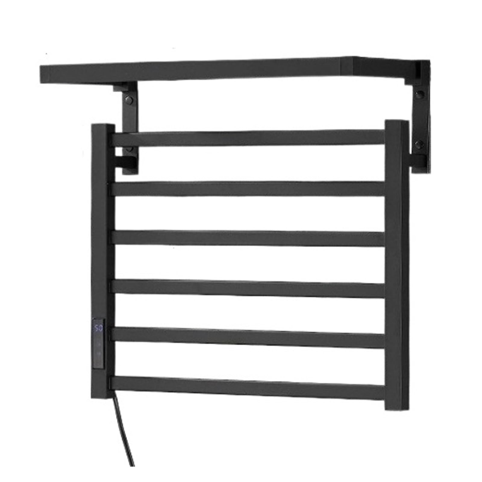 Elektryczny Wieszak Na Ręczniki 1/2-Warstwowy, Stała Temperatura, Urządzenie Szybkoschnące, Grzejnik Na Ręczniki, Akcesoria Łazienkowe,2 Layers Black Left