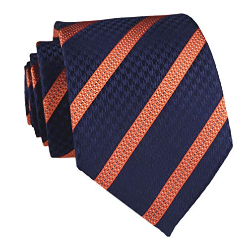Image of Elfeves Men's Modern Striped Patterned Formal Ties College Daily Woven Neckties