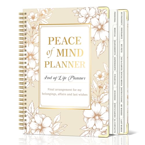 Peace of Mind Planner, Spiral End of Life Planner with Tabs...