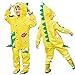 TURMIN Impermeabile 3D Ragazza Ragazzo, Mantello Poncho Impermeabile Per Bambini All-in-one Carino Vestito Fangoso Con Cappello a Strisce Riflettenti-Giallo-M