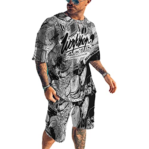 Ensemble t-shirt et short de sport décontracté pour homme Kz-ot17 taille XL