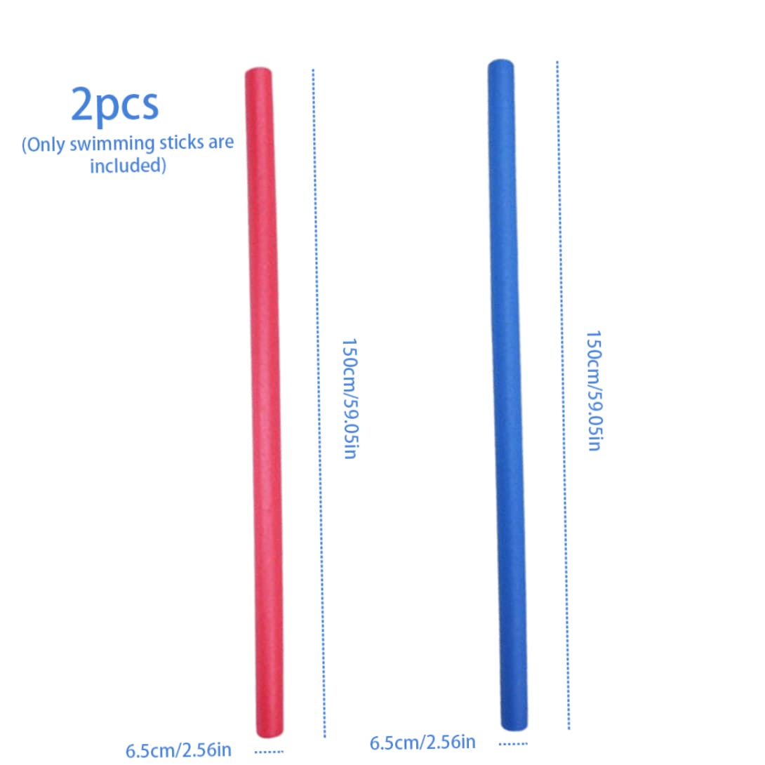 Fideos para Piscina 59, Fideos de Espuma para natación, flotantes para Piscina, Tubo de Espuma Inflable para Nadar para niños y Adultos (Rojo y Azul), 2 uds.