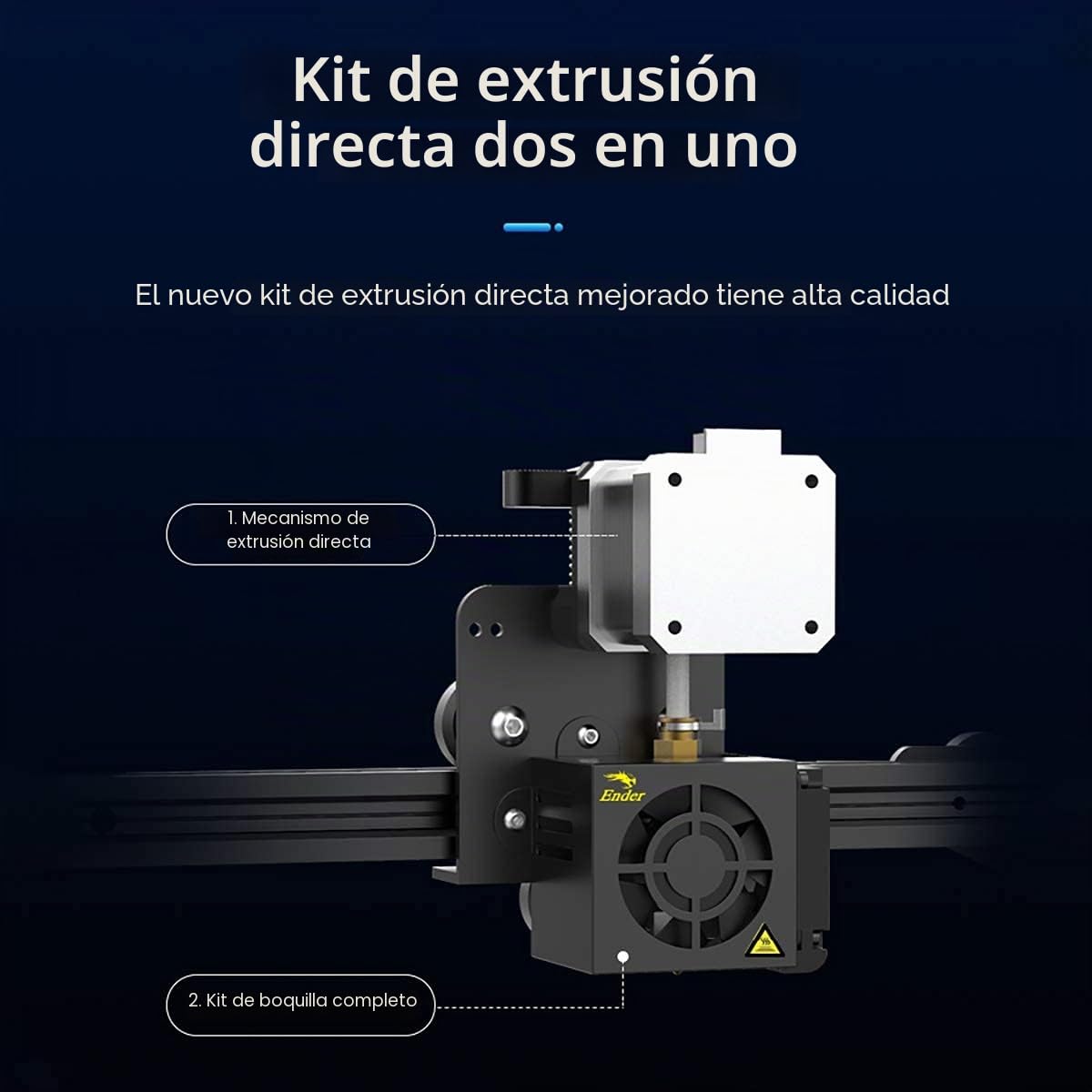 Creality Upgraded Direct Extruder Kit for Ender 3, Ender 3 Pro, Comes with 42-40 Stepper Motor, 1.75mm Direct Drive Extruder, Fan and Cables Support Flexible Filament