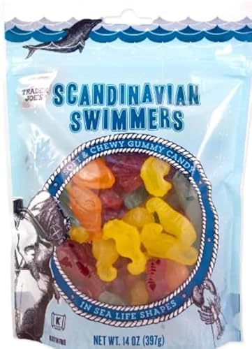 Trader Joe's Scandinavian Swimmers Gummy Candy Set, Regular and Super Sour Varieties, 14 oz Each