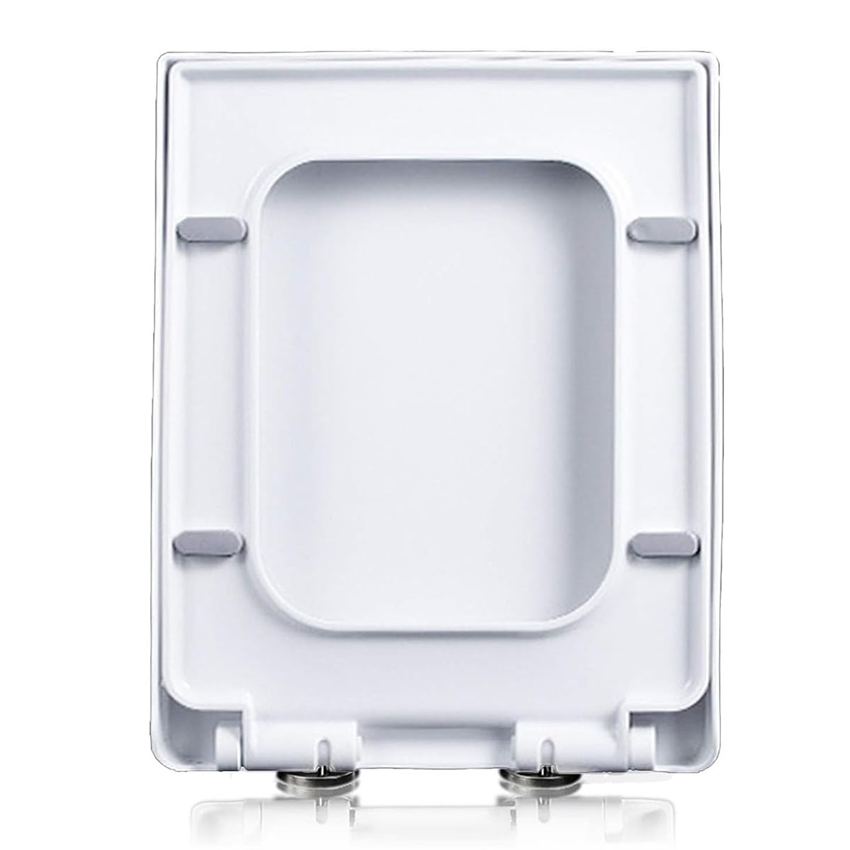 Soft Close Square Toilet seat, White Heavy-Duty pp, Easy Clean Quick Release fix Adjustable Hinges, Model 06c, White, Soft, Square, Toilet, Duty, Heavy, Close, seat