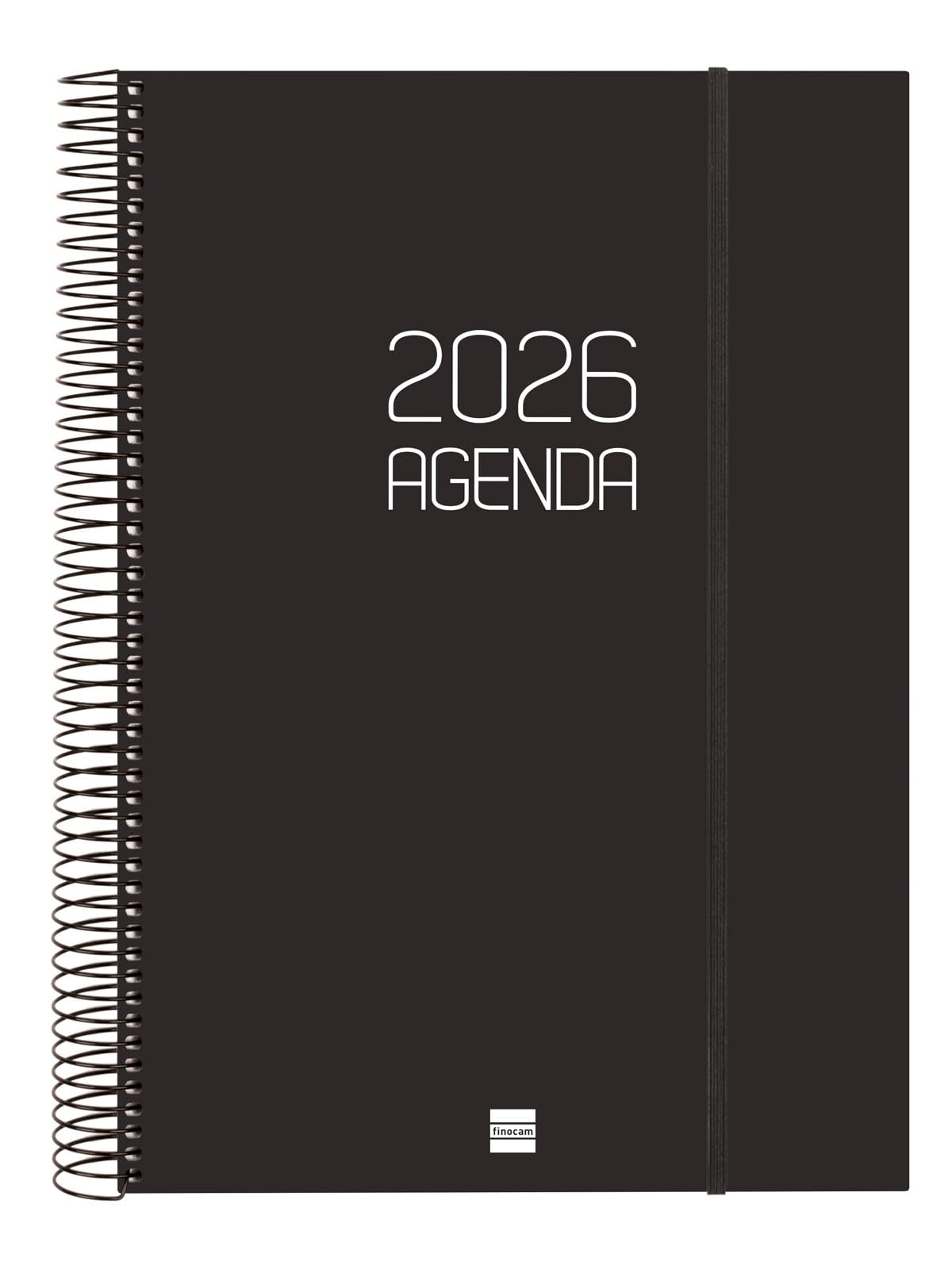 Agenda 2026 Finocam 1 Día Página - Tapa Dura, Espiral, Mensajes Motivadores, Incluye Adhesivos