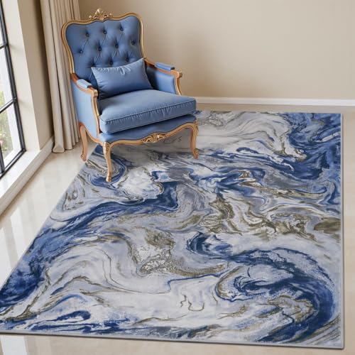 3x5 Washable Area Rugs for Living Room, Modern Abstract Rug Entryway Kitchen Non Slip Throw Rug, Stain Resistant Carpet for Dining Room Playroom Bedroom, Pet & Kids Friendly 3' x 5' (Rectang