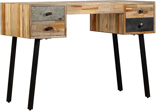 Writing Desk Solid Reclaimed Teak 43.3"x19.6"x29.9",Writing Desk, Sturdy and Durable