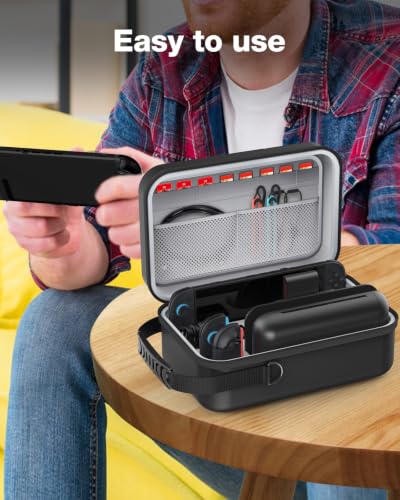 Image of HEIYING Switch 2 Carrying Case with Dedicated Accessory Slots for Switch 2 | Durable EVA Shell Travel Case, Full Protection, Storage Compartments for All Accessories, Ideal for Trips & Outings