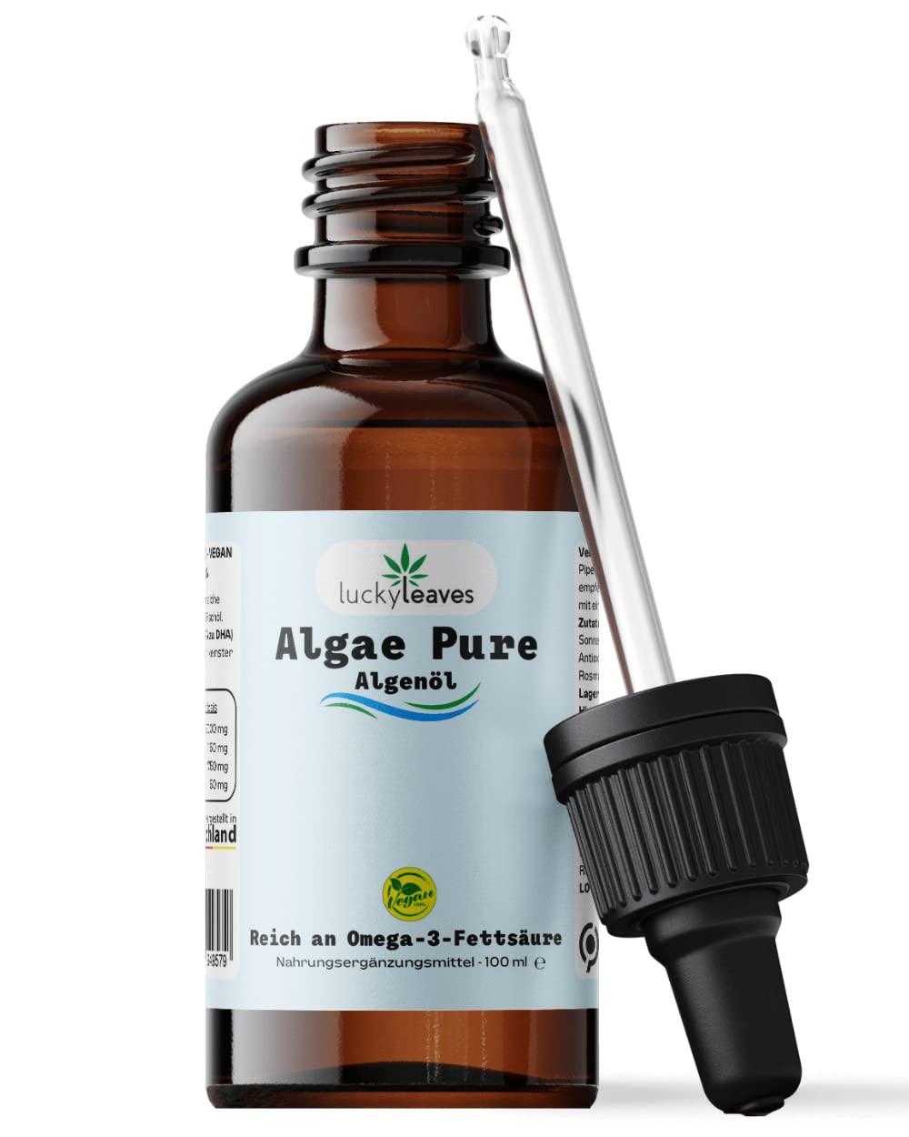 Algenöl zitrone - Algae Pure / 2000 mg Omega-3, EPA und DHA 3:2 / Vegan (1 x 100 ml)