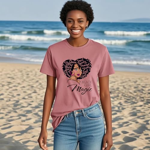 Image of Black History Pajamas, Graphic Matching Sets for Women, Magic Afro American Natural Hair Vintage Melanin T-Shirts and Pants