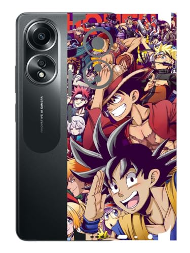 Image of AtOdds - Compatible for Oppo A58 (4G) Mobile Back Skin Sticker - Lamination - Wrap (Coverage - Back+Camera+Sides) (Design - Anime 5)