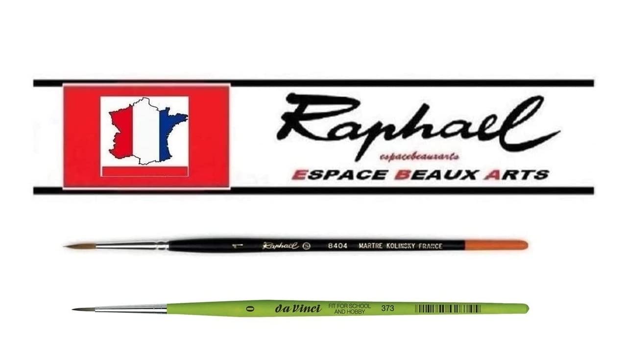 Raphael Pennello serie 8404, kolinsky rosso sabbia pennello, misura 1 e da Vinci 373