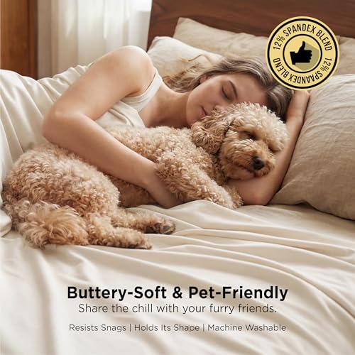 Image of Bedsure Lightweight Cold Blanket for Summer, Bed Cooling Blanket Queen Size for Hot Sleepers, Ice Cool Essentials for Hot Nights, Breathable Thin Bedding for Teen Girls, Women, Oat Milk, 90 inch x 90 inch
