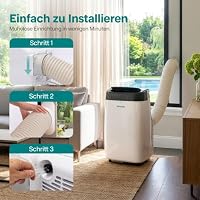 SereneLife Mobiles Klimagerät- mit Abluftschlauch 9000BTU, WLAN, 3-in-1 Kühlung, Entfeuchter und Ventilator, Timer, Digitaldisplay und Fernbedienung, Inkl. Fensterkit, bis 35 m² – Ansicht 6