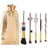 かわいいアニメメイクブラシ - アニメフィギュア 禰豆子炭治郎 メタル化粧ブラシセット - アイシャドウコンシーラー ファンデーションブラッシャー (デーモンメイクブラシ3)