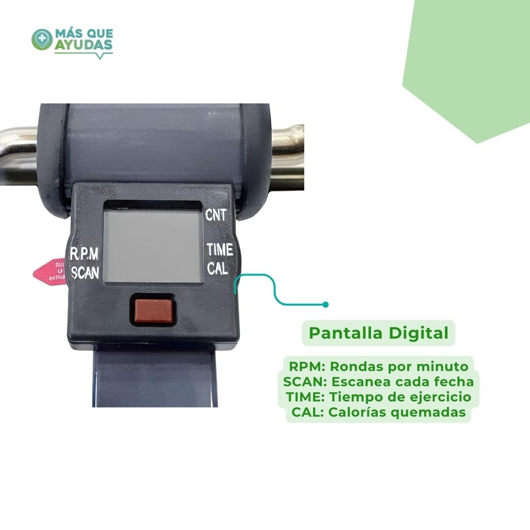 Pedalier de Ejercicio Digital para Piernas y Brazos, Rehabilitación y Fitness en Casa, Pantalla LCD, Resistencia Ajustable, Mini Bicicleta Estática
