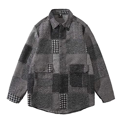 Manteau d'hiver vintage pour homme ample coupe confort gris taille XL
