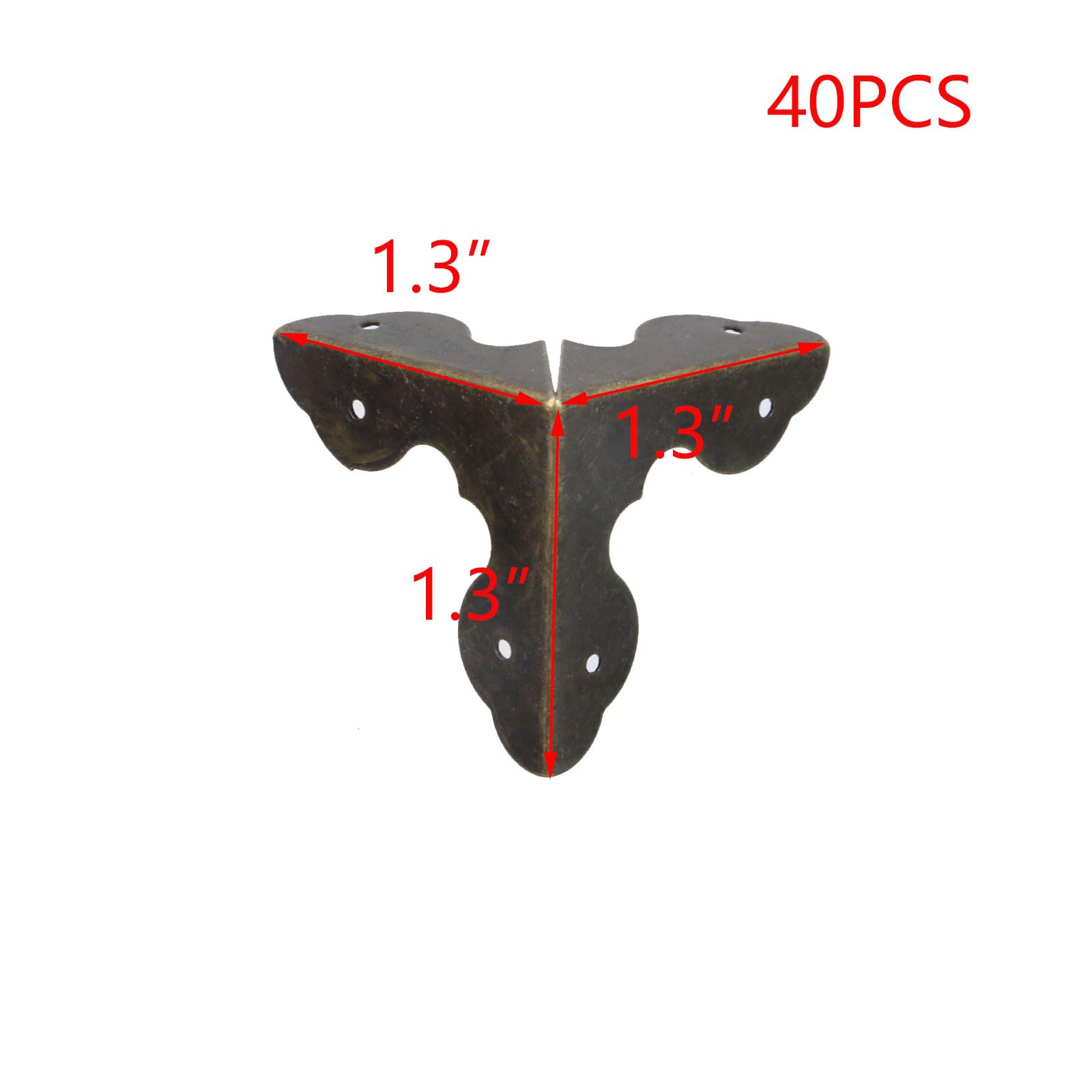 T Tulead 40PCS Metal Corner Protector Decorative Corner Hadrware Wood Corner Guards Black Edge Guard 1.3