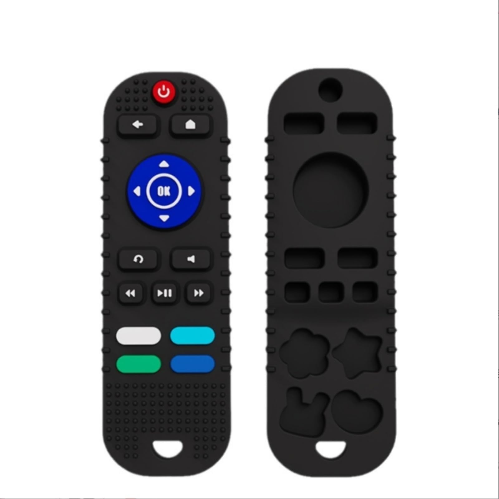 ZLQJDPC Baby Teething Toys, Remote Control Shape Teethers for Babies Early Educational Sensory Toy with Concave Design Compact Soft Chew Toys ForToddlers Boys Girls (Black)