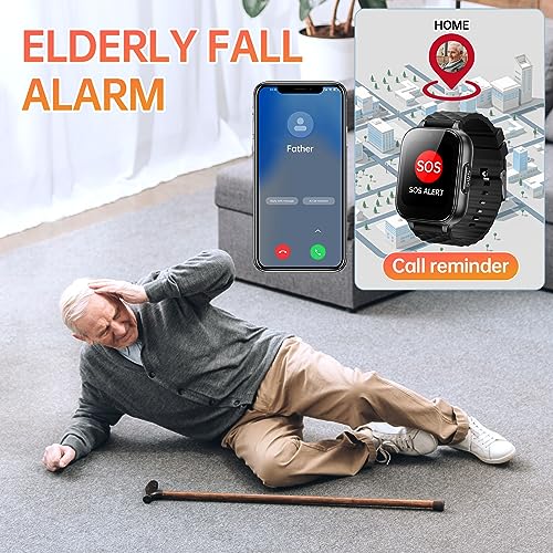 Fajocru Smart Health Watch With Fall Alert Devices, Pedometer, 2 Way Call Voice Chat, Sos Emergency Alarm Button, 4G Elder Gps Tracker Watch, Anti-Lost Cell Phone Watch For Seniors thumb #3