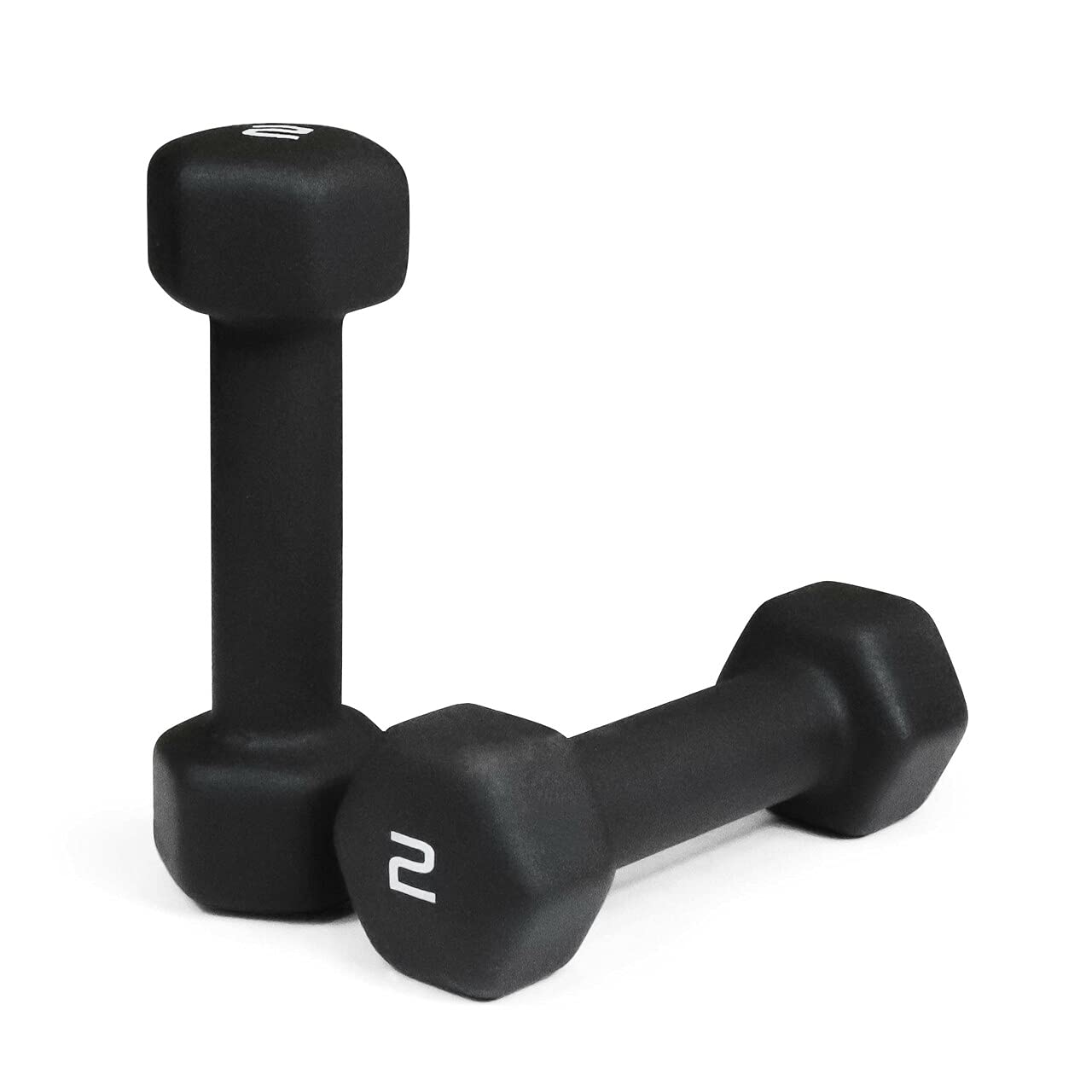 Caphaus Black Neoprene Coated Hex Dumbbells Set Of Home