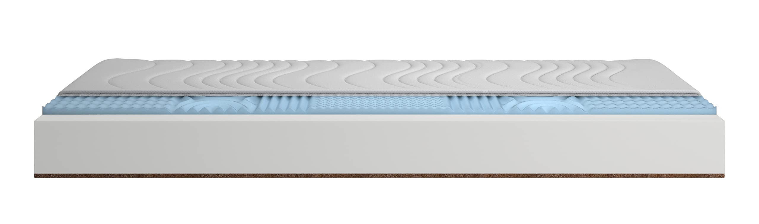 IZER Materac piankowy 100 x 190 cm, do masowania, 7-strefowy, H3, H4, 16 cm, łóżko materace 2 w 1, włókno kokosowe, mata kokosowa
