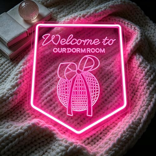 Image of Pink Neon Sign Led Neon Lights Signs for Wall Decor USB Powered Led Signs for Room Decoration-Dormroom Bow
