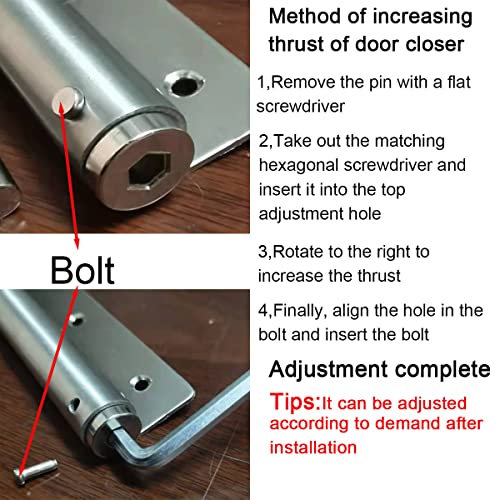 Hengxia Automatic Sensor Door Closer, 1 Pack Multifunctional Door Closer, Residential Commercial Auto Door Closer With (Stainless Steel） (Cylindrical) #TOP4