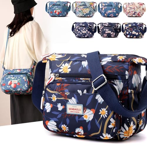 Floral Crossbody Bag for Women, Multi-Pocket Shoulder Purse Travel Handbags Messenger Bags2