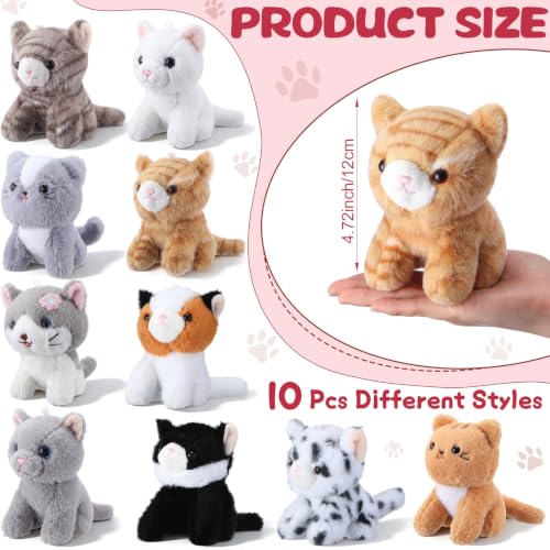Simgoing 47 Pcs Halloween Cat Stuffed Bulk Soft Cuddly Kitten Plush Animals Sets with Hair Curlers Glasses Hair Clips Cat Fluffy Stuffed for Christmas Birthday Pet Party Favors (Standing) - Image 2