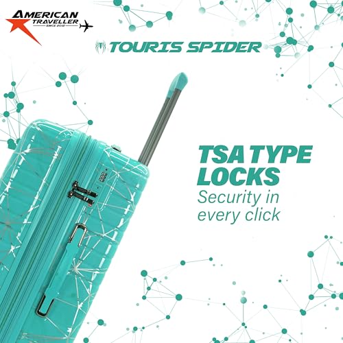Image of Spider Trolley bag Single Small - Polycarbonate | TSA-Type Lock | Large Polycarbonate Hardshell, Lightweight Expandable, 360 Rotatable Wheels, TSA Type Lock