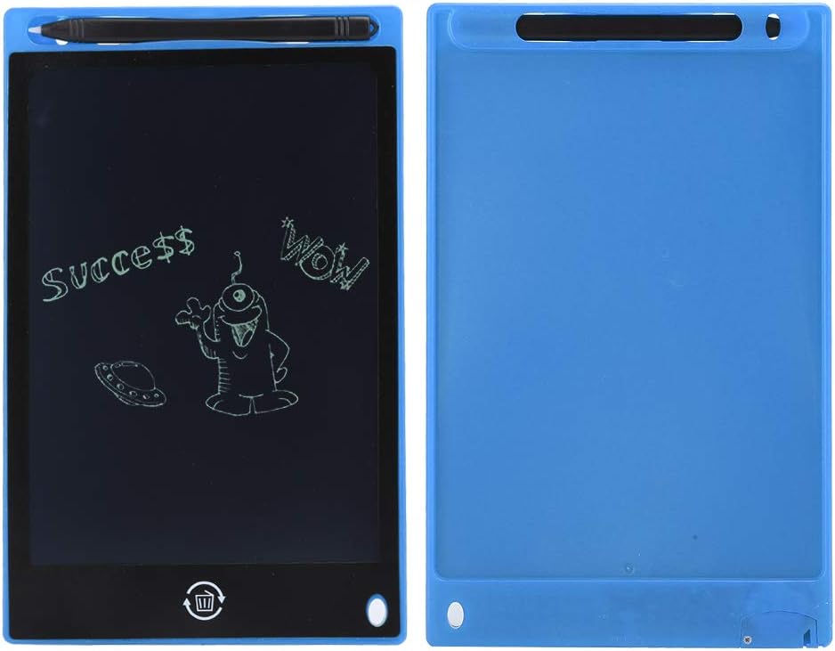 Writing Board, Handwriting LCD Graffiti Light Pad Thick with One‑click Erasing for Home for School(blue)