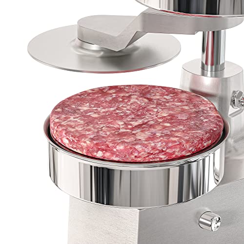 Image of KoolMore Burger Press Patty Maker for 5 inch Hamburgers, Stainless-Steel Manual Forming Machine for Personal and Commercial Foods, Heavy Duty Processor, Includes Pattie Papers (CHM-5), Silver