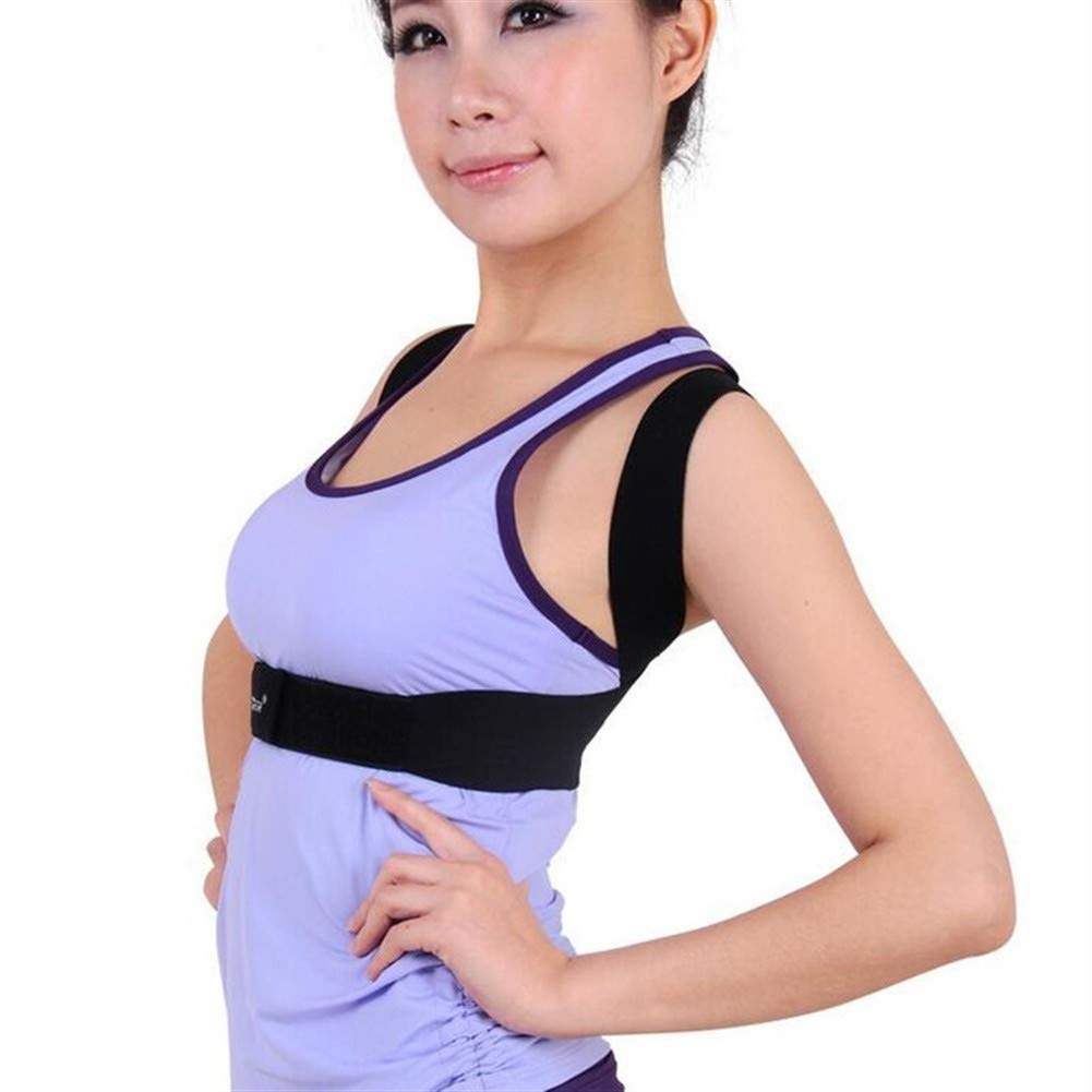 Powrót Brace Korektor postawy barkowej Elastyczna orteza Wsparcie Kifoza Slouch Habitual Hunchback Belt Brace Mężczyźni Kobiety (rozmiar: średni) The New