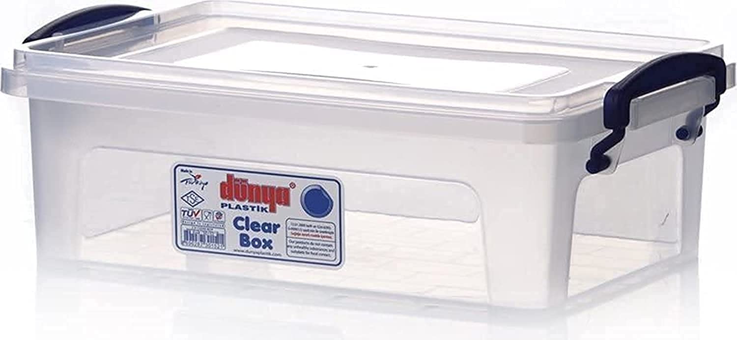 Dunya PlastiK 30152 Plastic Box, 2 Liter Capacity, Clear