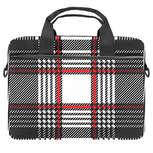 Sacoche ordinateur portable 13 pouces bandoulière finitions motif plaid chic