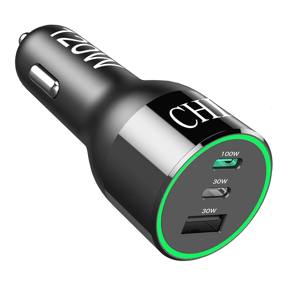 120W USB C Car Charger, CHIPOFY PD 100W PPS 45W QC30W Super Fast Charging Laptop LED Cigarette Lighter for MacBook iPad iPhone 15 14 Pro Max Samsung S23 S22 and More